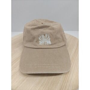 Rhythm Hat Cap Strap Back One Size Khaki Tan Cotton‎ Dad Cap Embroidered Mens